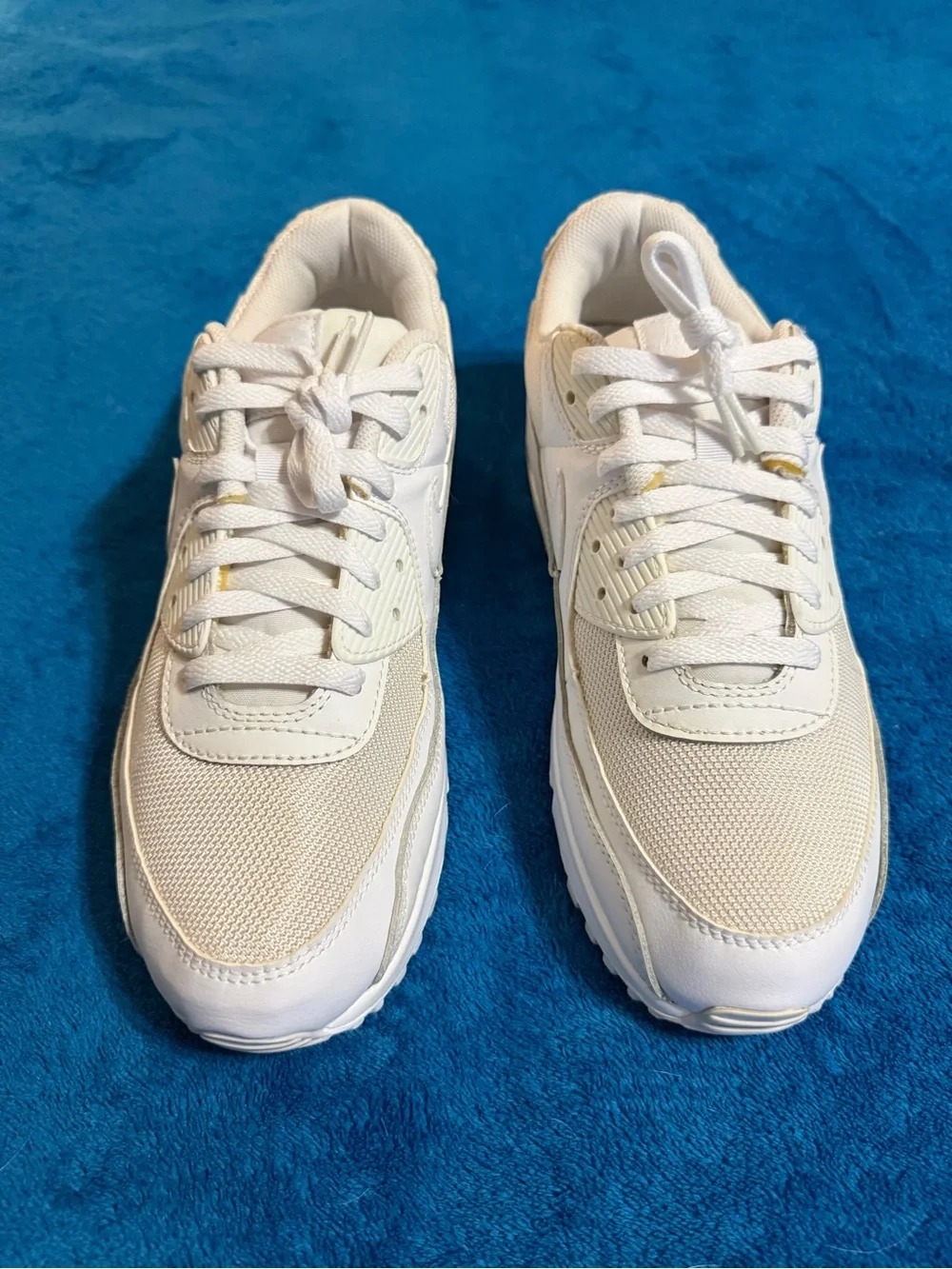 Nike Air Max 90 - Triple White color way Sneakers. Men's Size US 11
